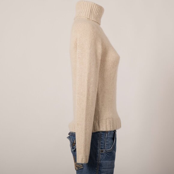 Ann Taylor Cashmere Turtleneck Sweater in Cream - Picture 2 of 4